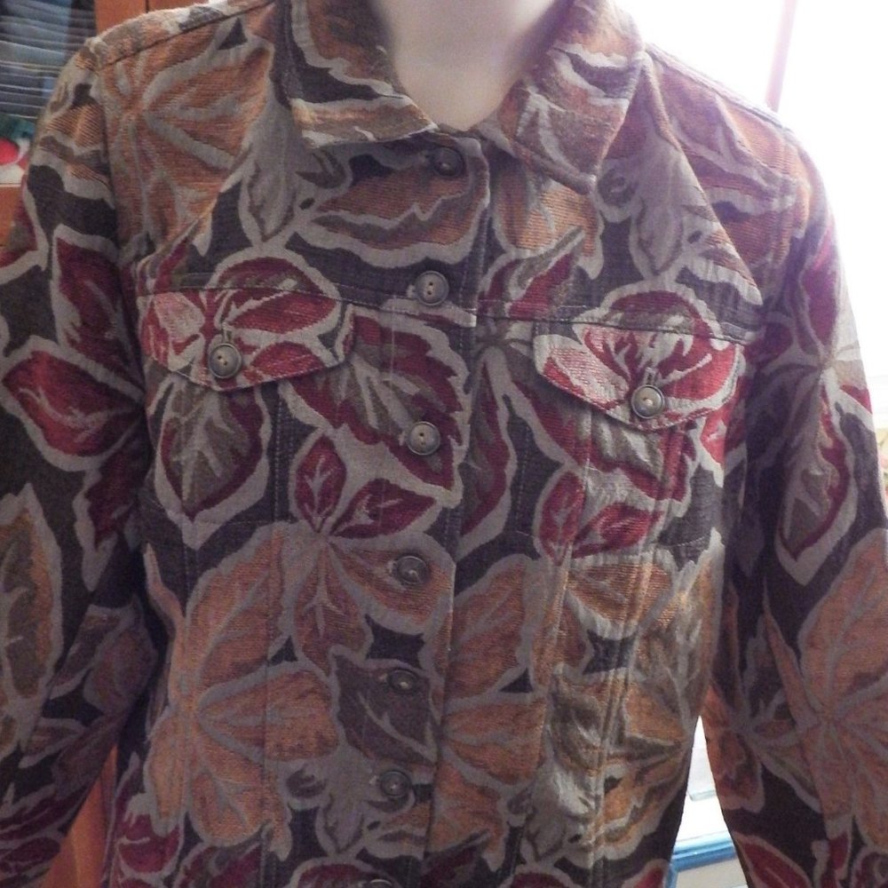 Laura Ashley Tapestry Jacket Floral Sz L